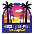 Sunset Blvd LA Clear Sticker - 10 Pack