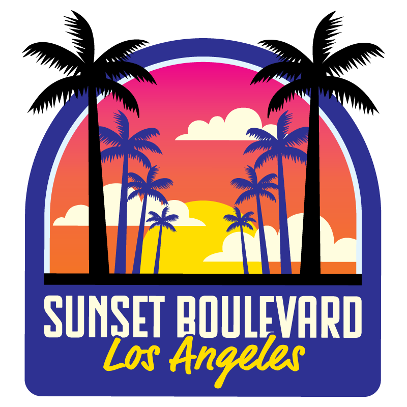 Sunset Blvd LA Clear Sticker - 10 Pack