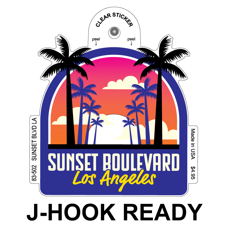 Sunset Blvd LA Clear Sticker - 10 Pack