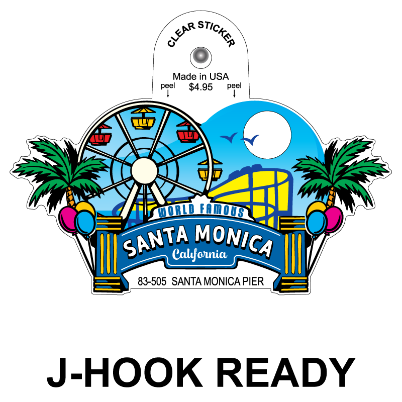 Santa Monica Pier Clear Sticker - 10 Pack