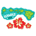 Islands & Hibiscus Clear Sticker - 10 Pack