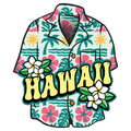 Hawaiian Shirt Clear Sticker - 10 Pack