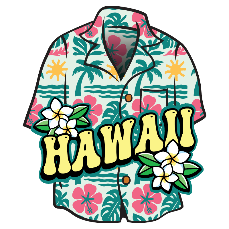 Hawaiian Shirt Clear Sticker - 10 Pack