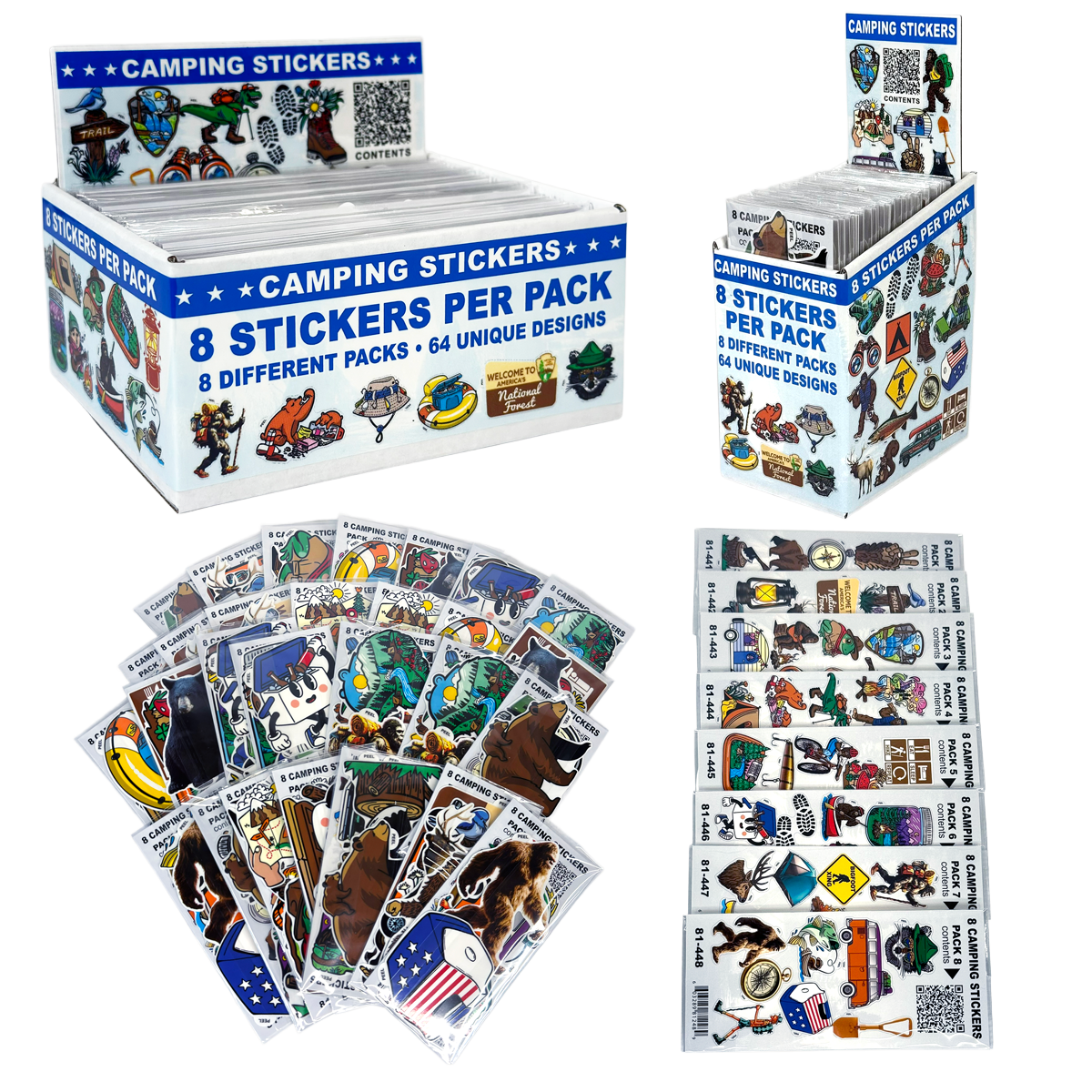 Camping Sticker Display
