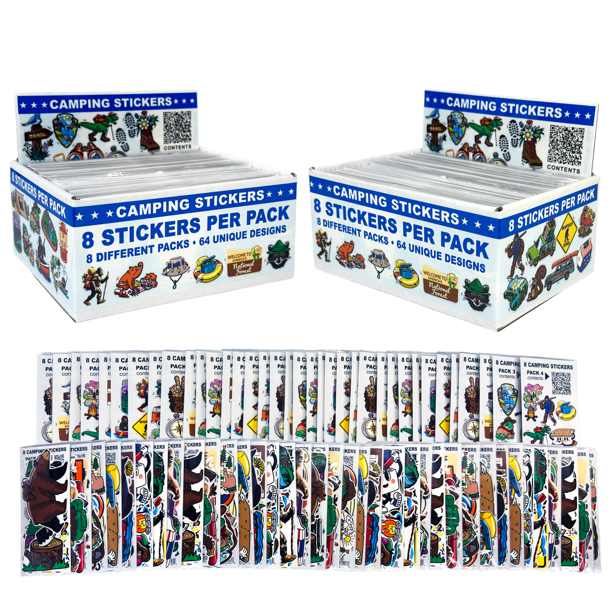 Camping Sticker Display