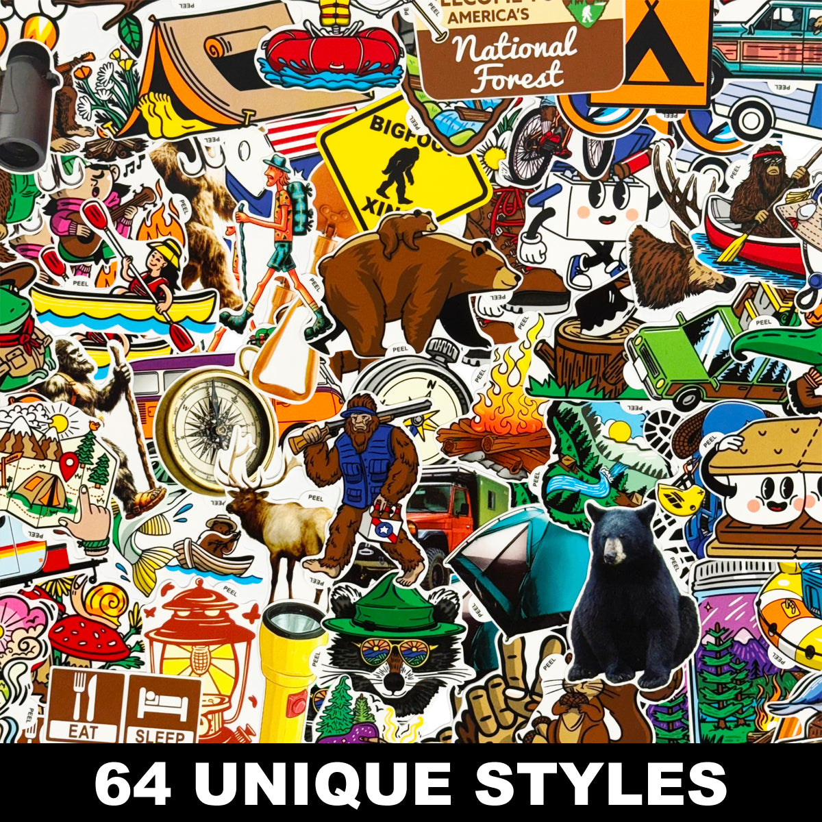 Camping Sticker Display
