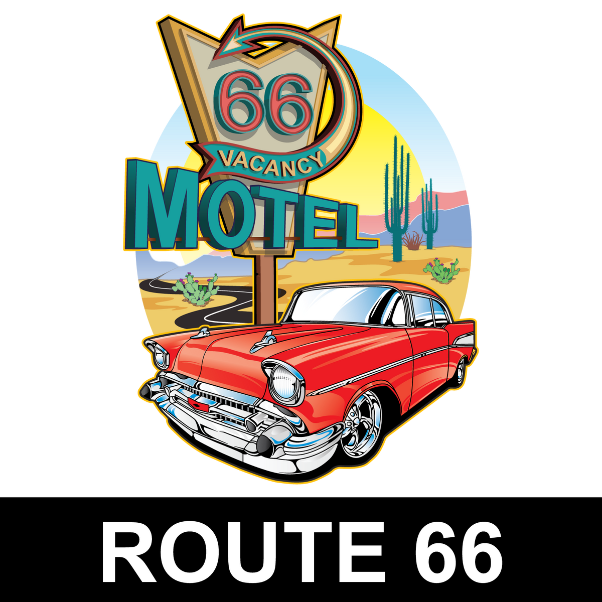 Route 66 Sticker Display