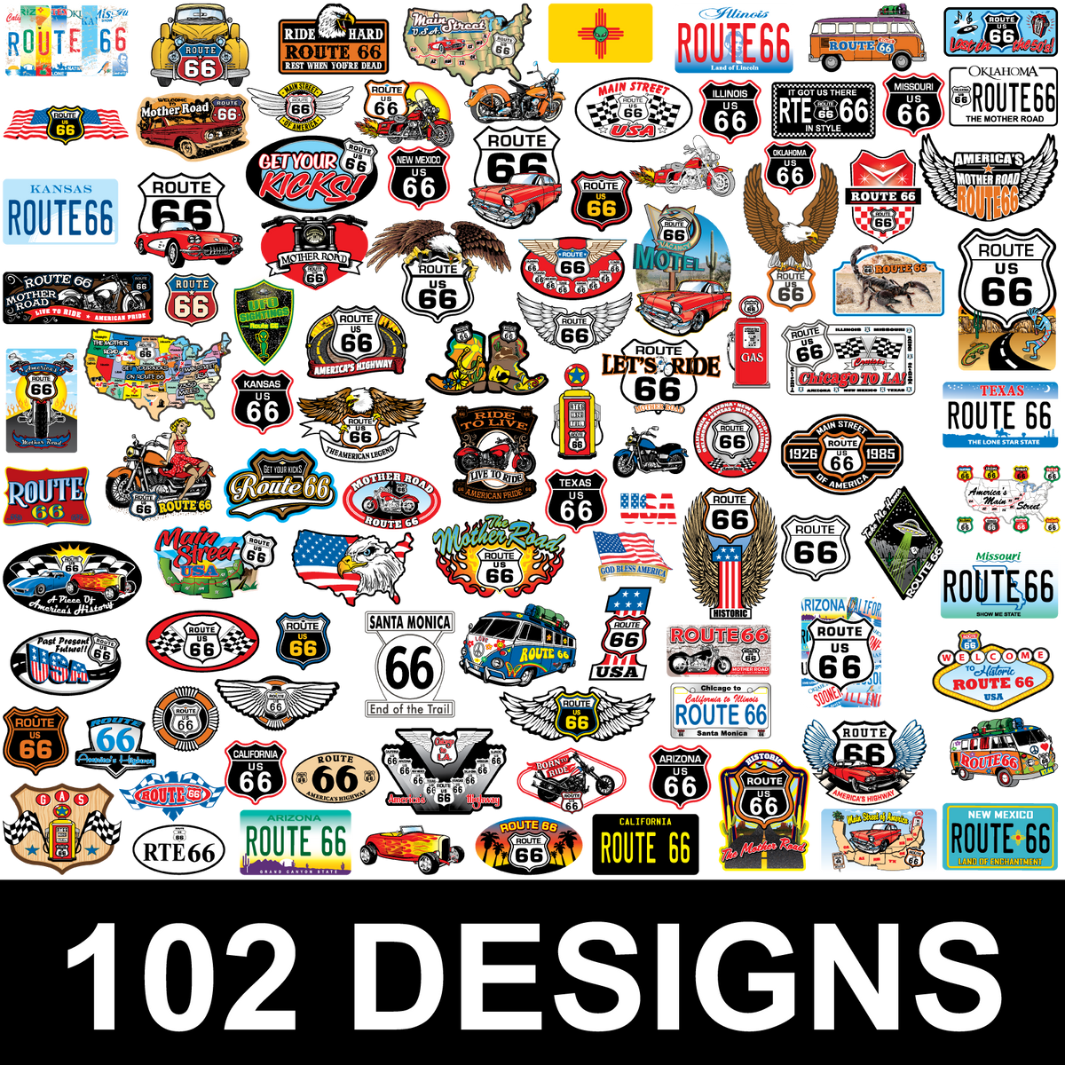 Route 66 Sticker Display